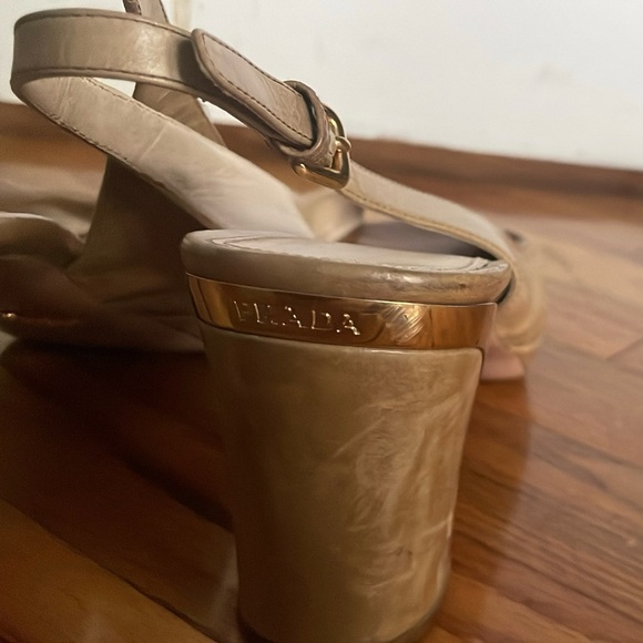 Prada leather peep toe sling back pumps - Picture 10 of 12